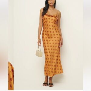 Reformation | Aribella silk dress polka dot